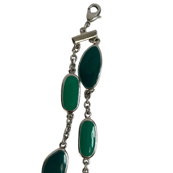 Silver Tone Double Strand Layered Jewelry  Necklace Multicolor Pebbles A14Q - Picture 6 of 8